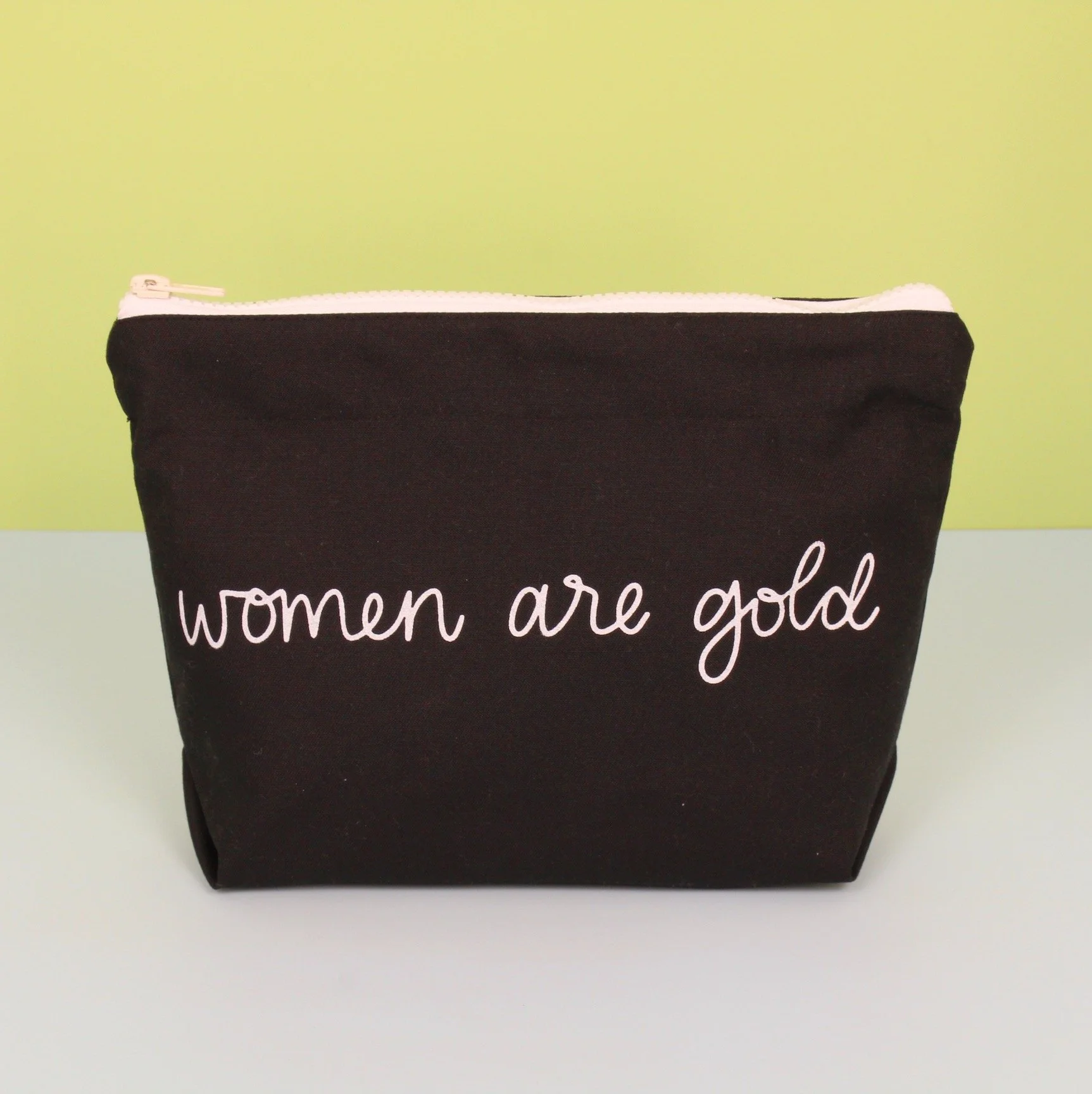 Women are Gold Makeup Bag - Black