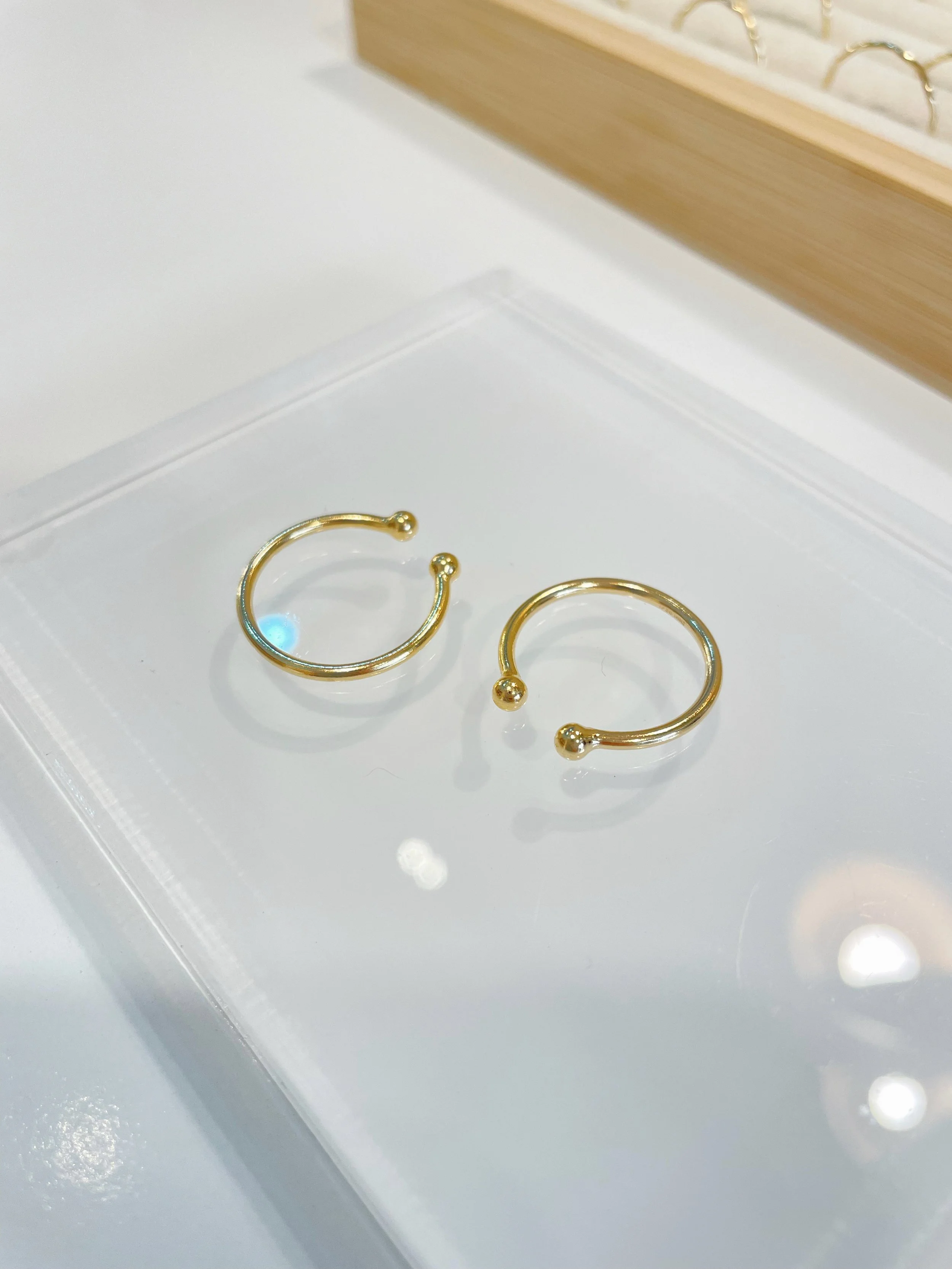 Open Faced Gold Ball Ring