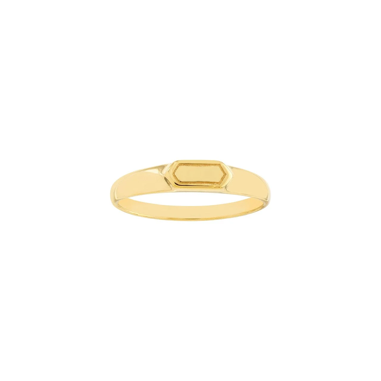 14k Signet Hexagon Ring