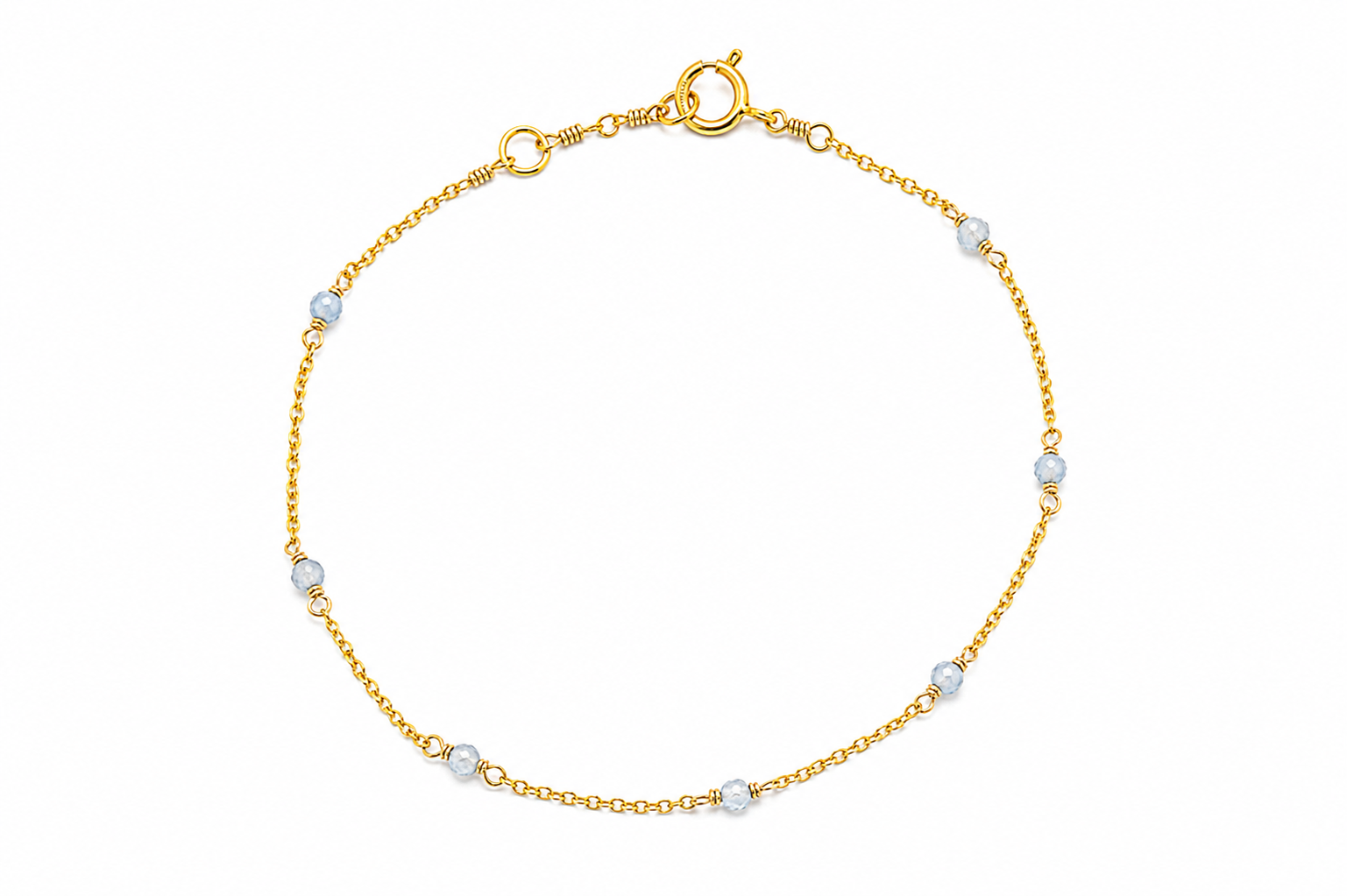Dainty Gemstone Bracelet - Aquamarine