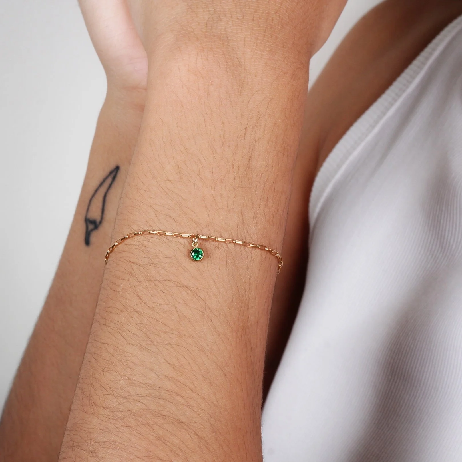 Emerald Green Charm Bracelet.JPG