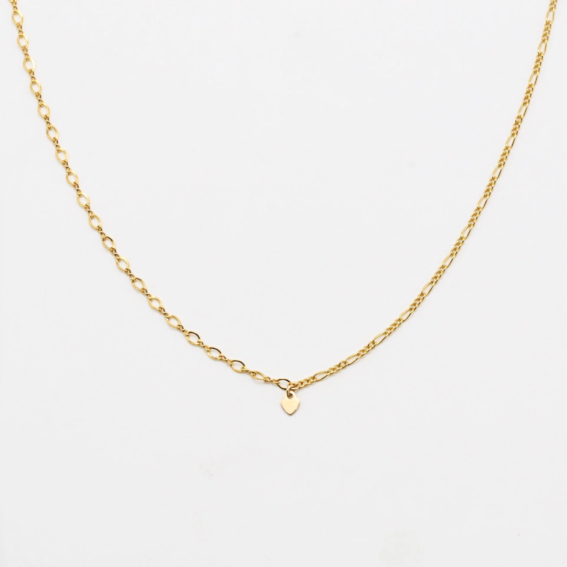 Dual Necklace - Mini Diamond + Figaro