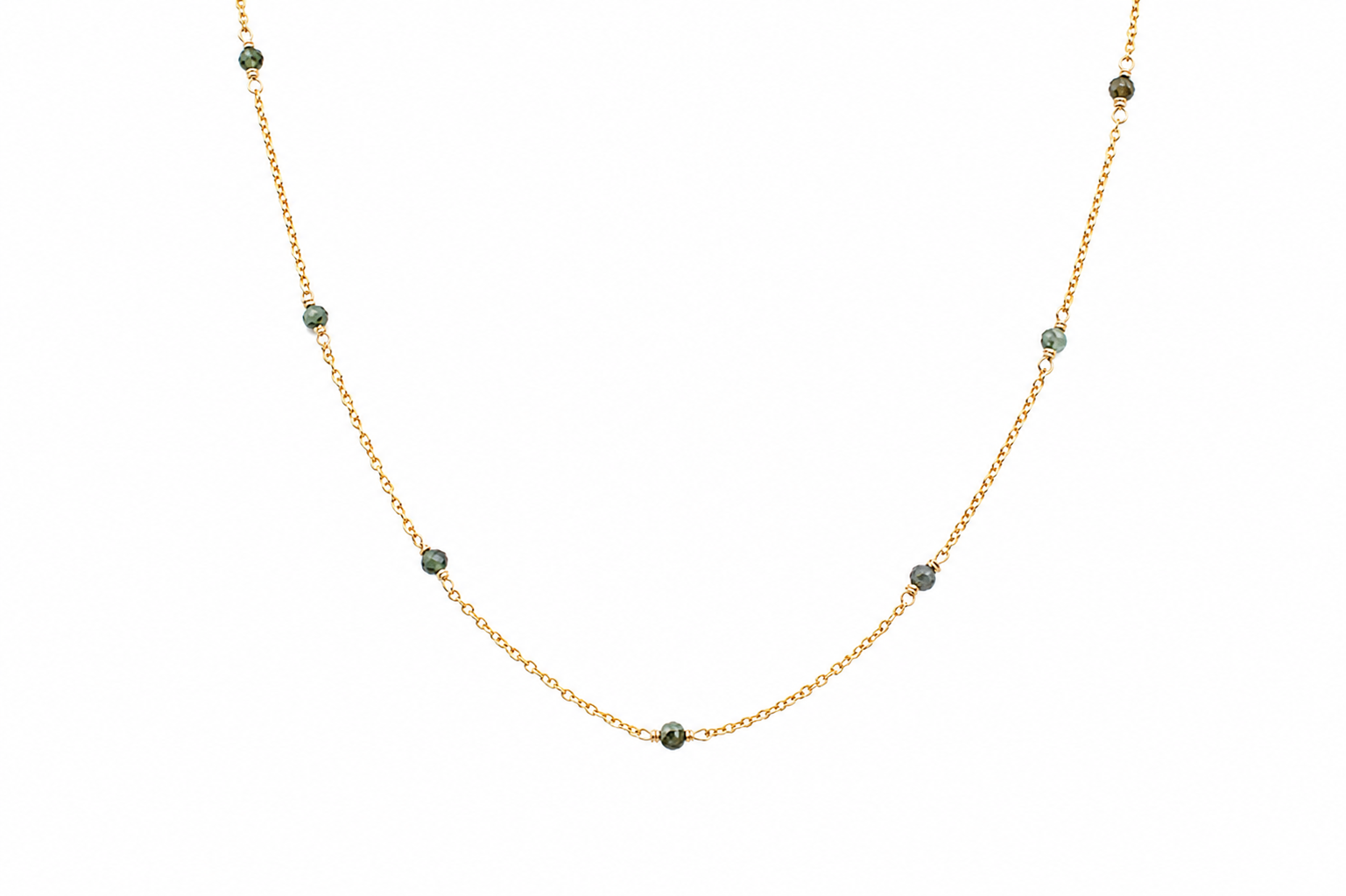 Dainty Gemstone Choker - Raw Emerald