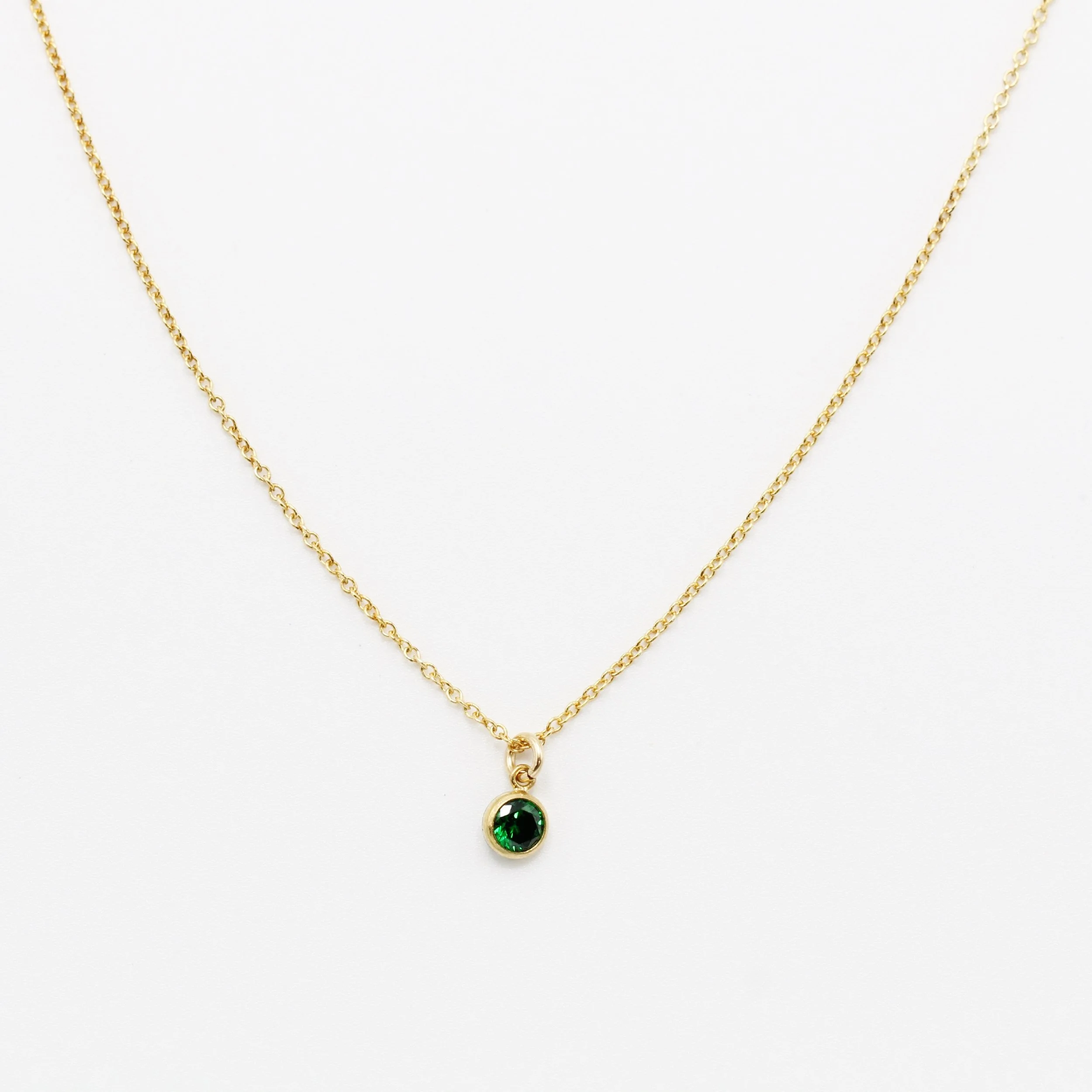 Barely There Charm Necklace - Emerald Green