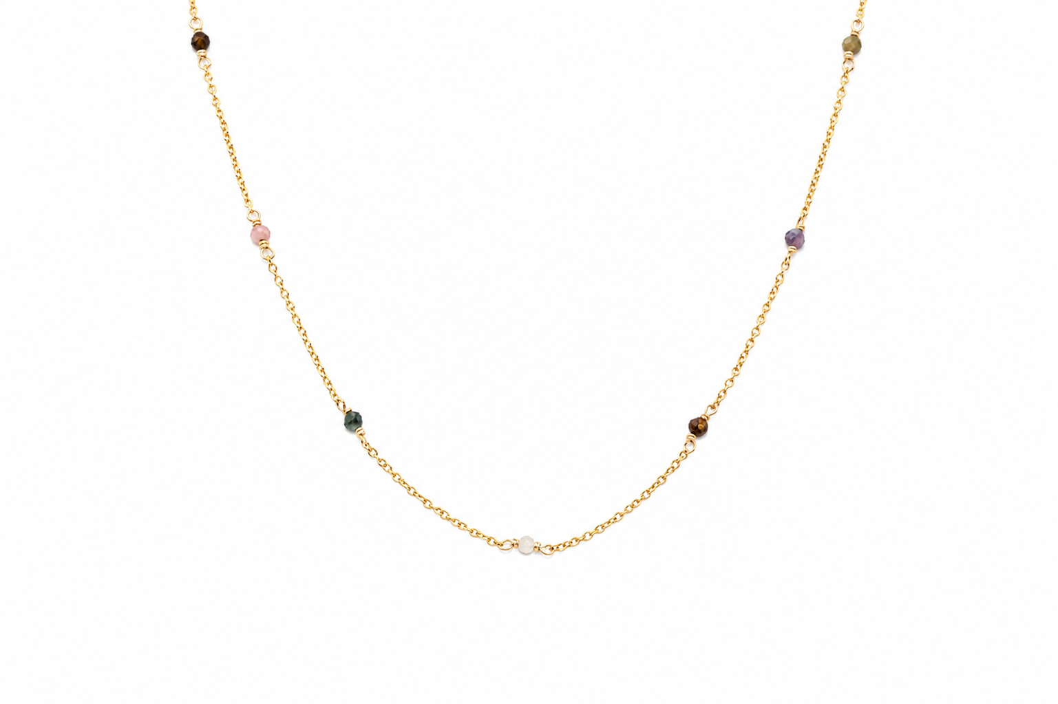 Dainty Gemstone Choker - Mixed Tourmaline