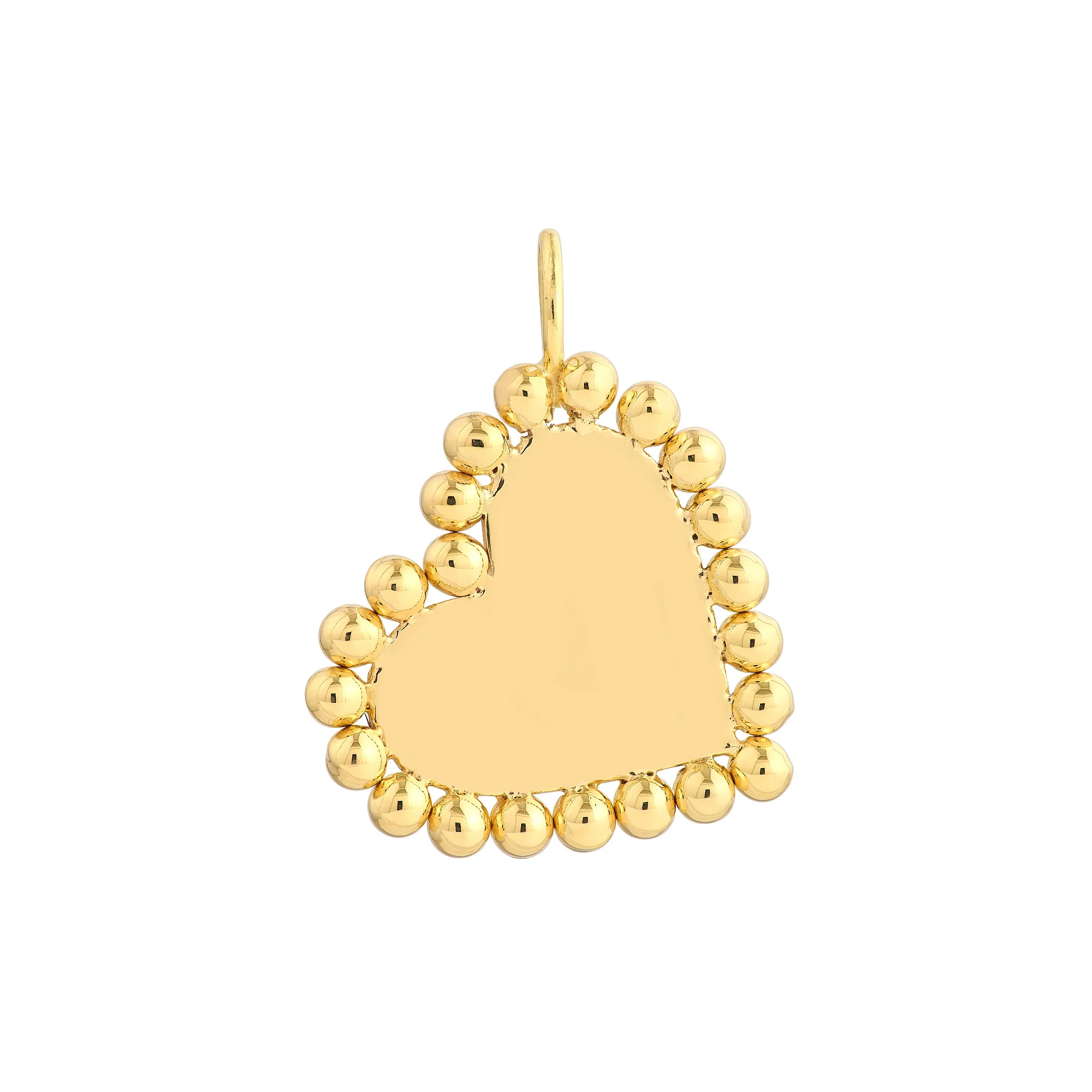 *NEW* 14k Beaded Heart Pendant