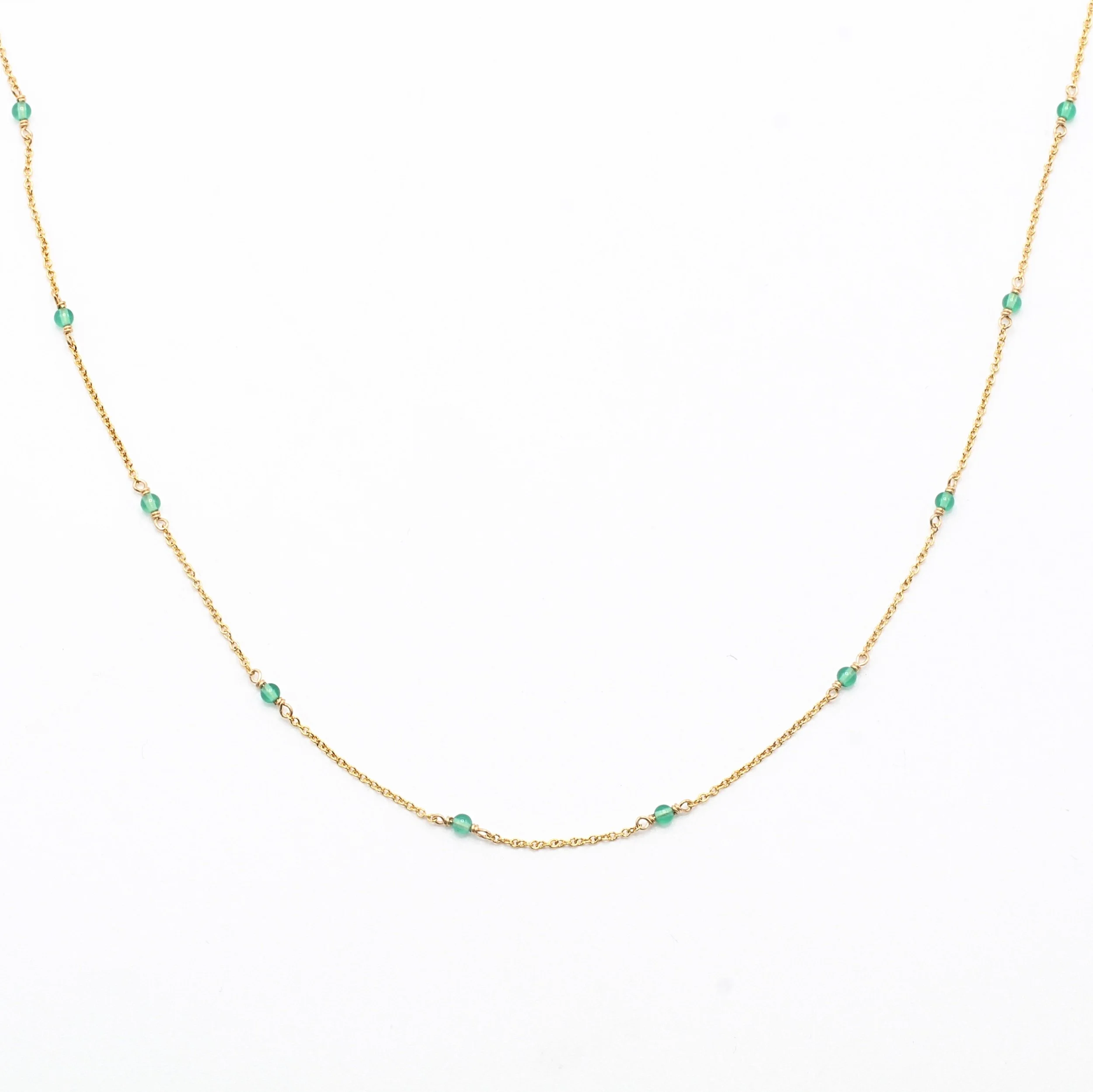 Dainty Gemstone Choker - Medium Jade