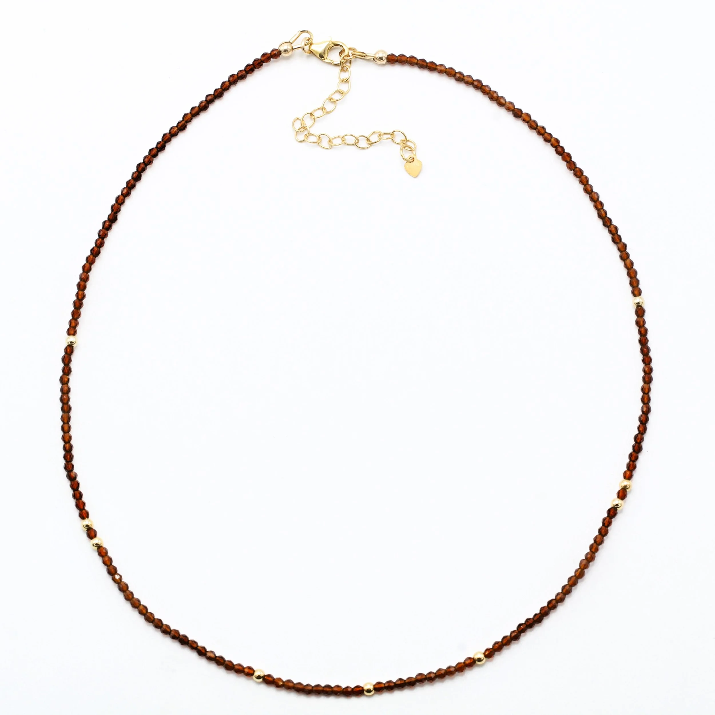 Tiny Gems Necklace Brown.JPG
