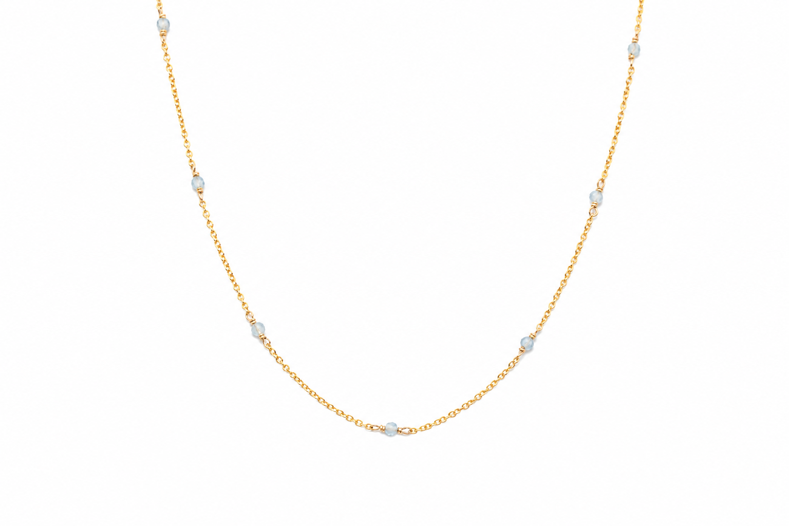 Dainty Gemstone Choker - Aquamarine