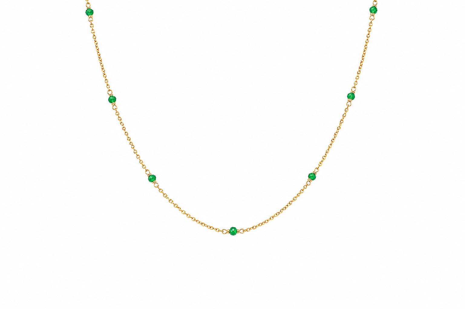 Dainty Gemstone Choker - Green Onyx