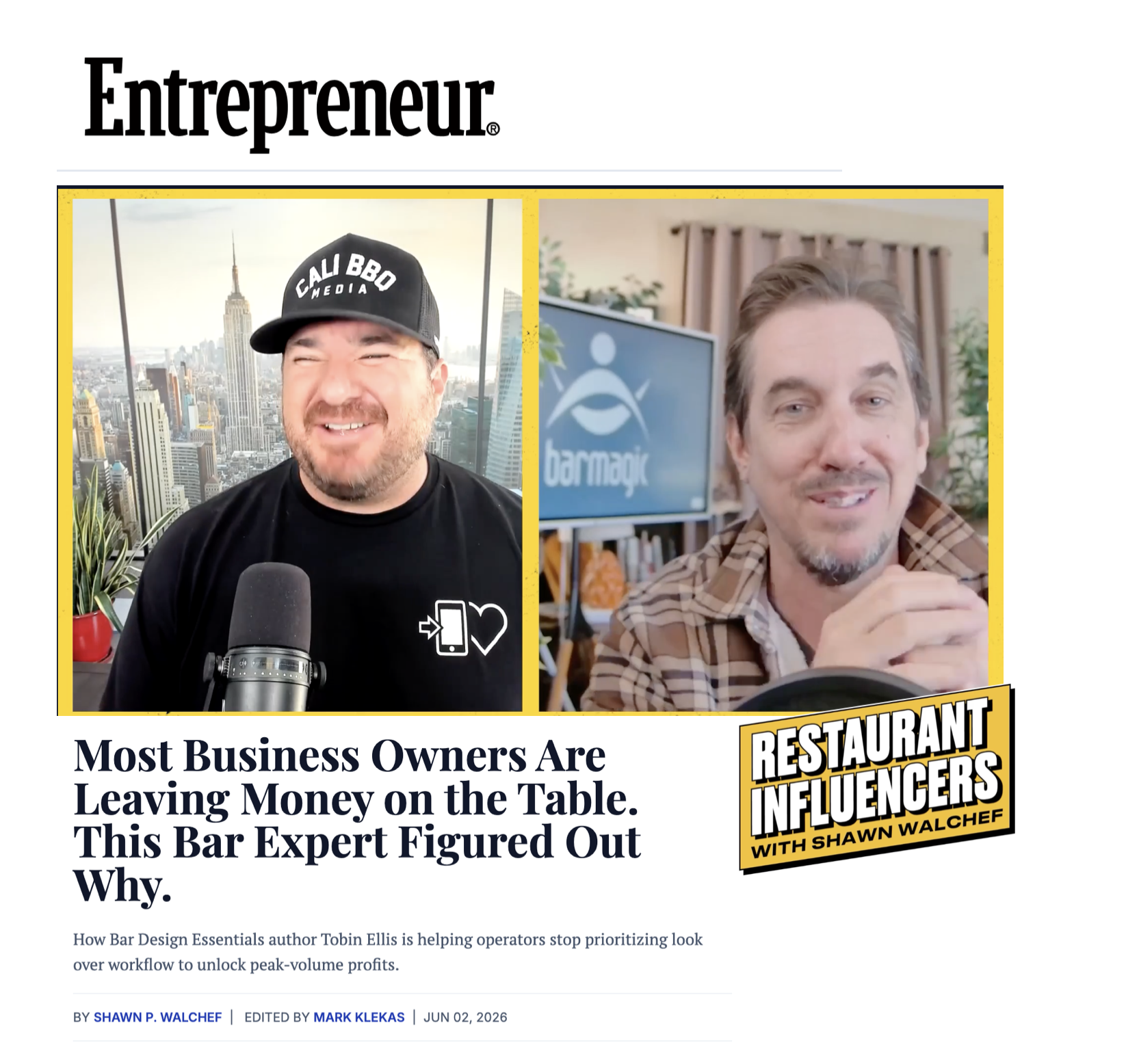 Entrepreneur — Most Business Owners Are Leaving Money on the Table. This Bar Expert Figured Out Why.