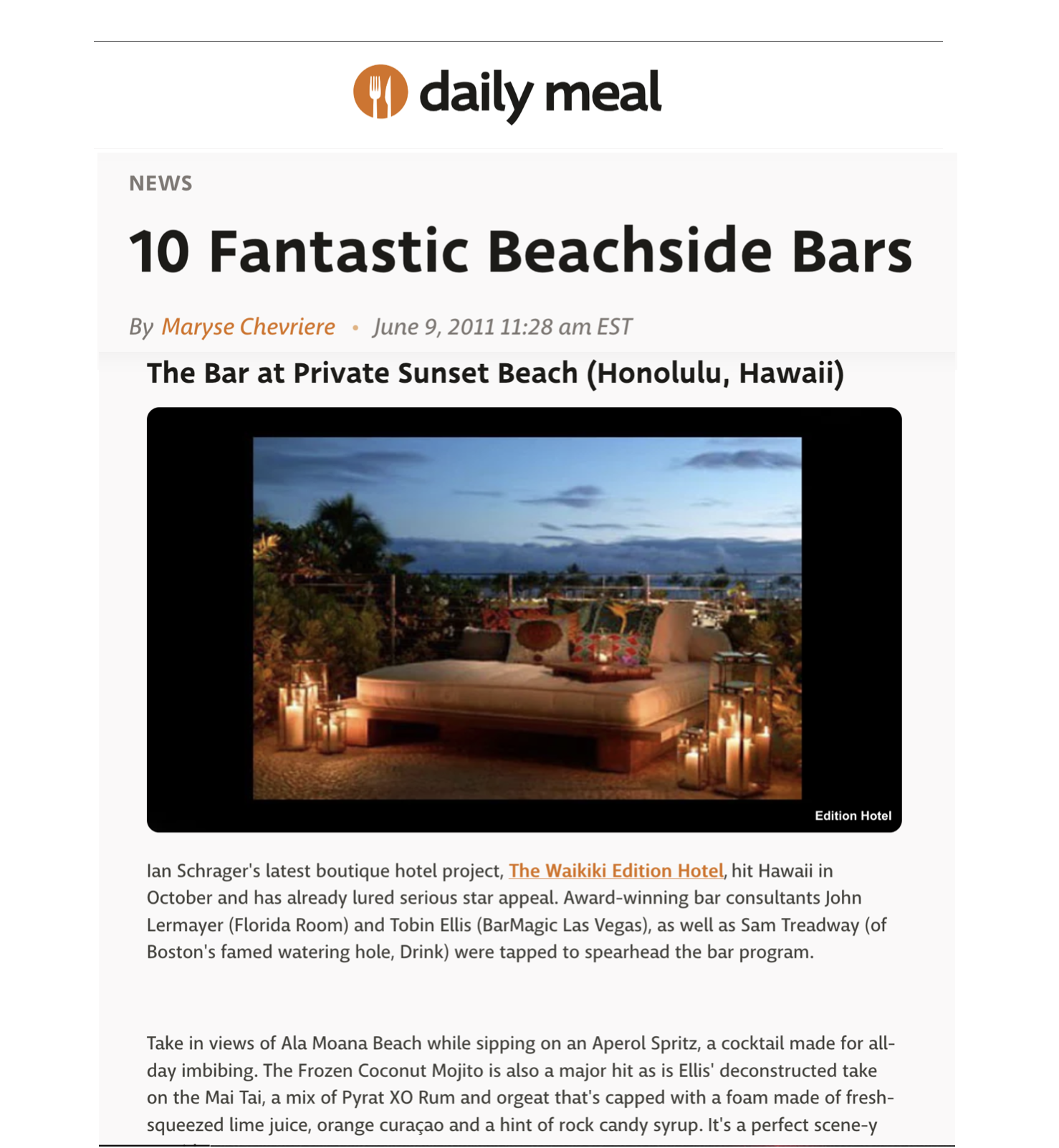 The Daily Meal — 10 Fantastic Beachside Bars