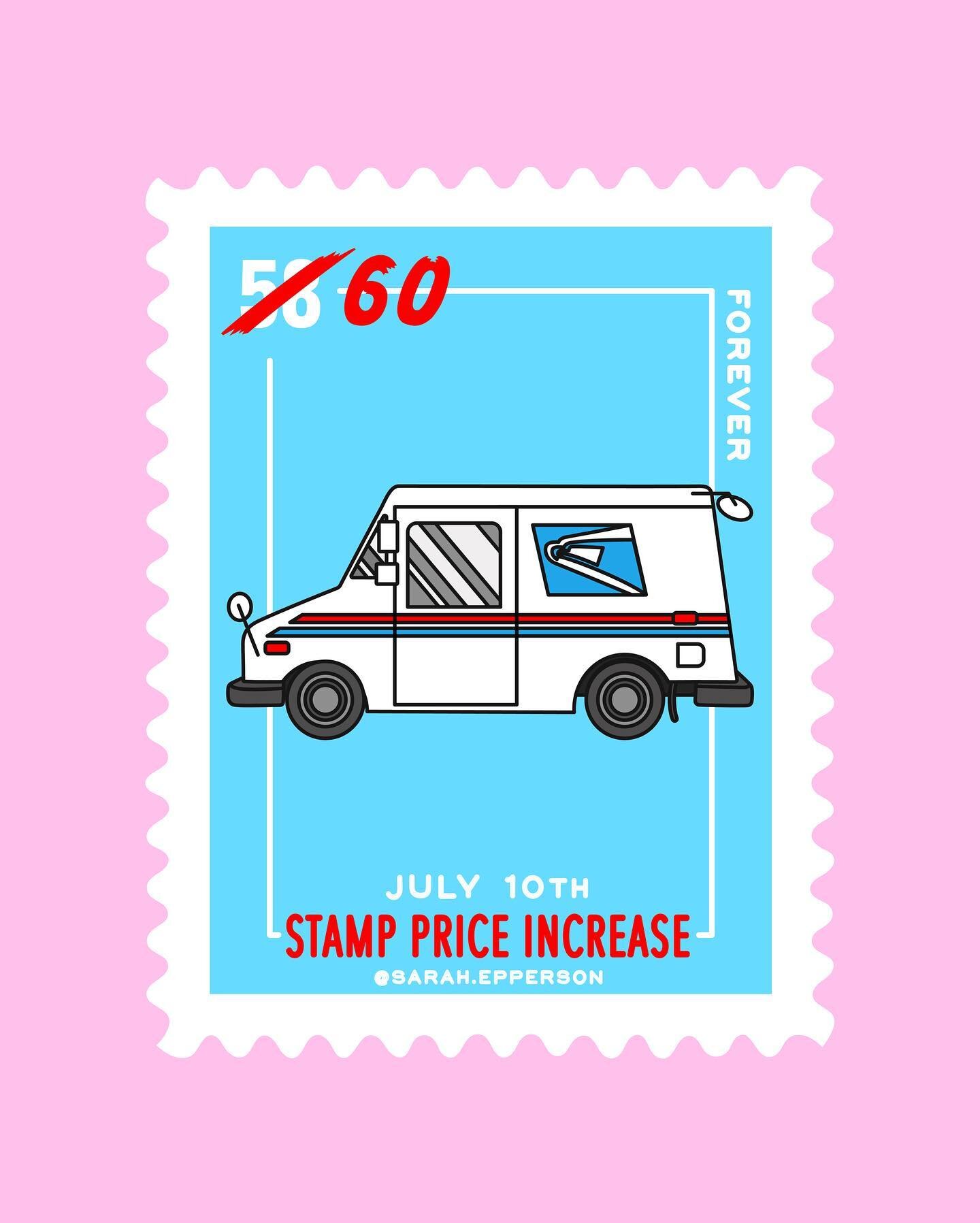 Tomorrow (July 10) USPS is raising prices on postage stamps (again 🥵) &ldquo;Price to mail a letter in the US going from 58 cents to 60 cents on Sunday. The price of #stamps was raised to $0.58 from $0.55 cents in Aug. &amp; according to #LouisDeJoy