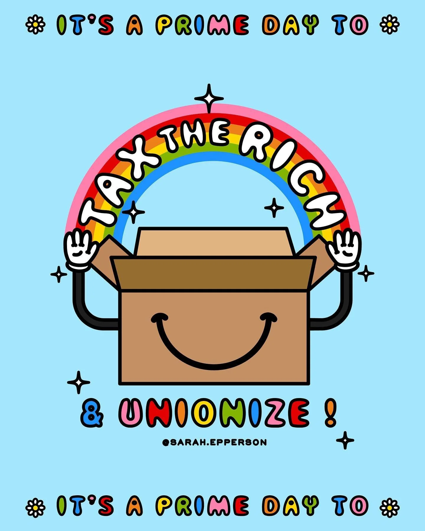 ✨🤑 It&rsquo;s a #PrimeDay to #TaxTheRich &amp; Unionize! 🤑✨
⠀
&ldquo;Amazon&rsquo;s new CEO, Andy Jassy, raked in $212.7 million last year. Jassy&rsquo;s pay amounts to 6,474 times the $32,855 take-home of Amazon&rsquo;s typical worker.&rdquo; - @t