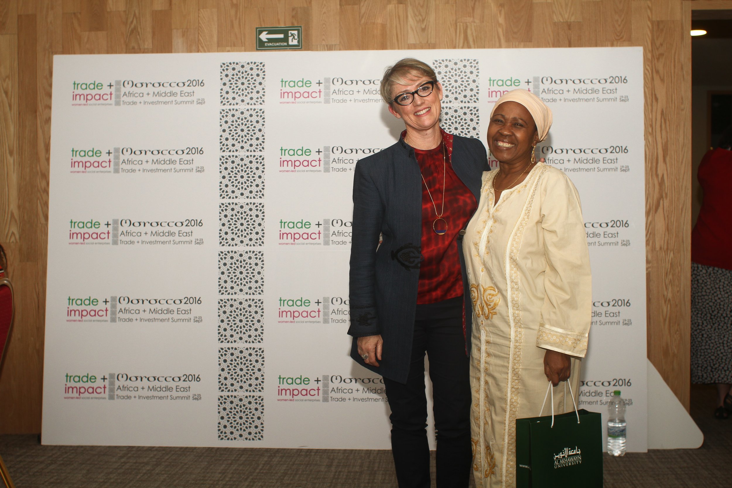 Kathleen and Rose at the 2016 Trade+Impact Summit Morocco, September 2016