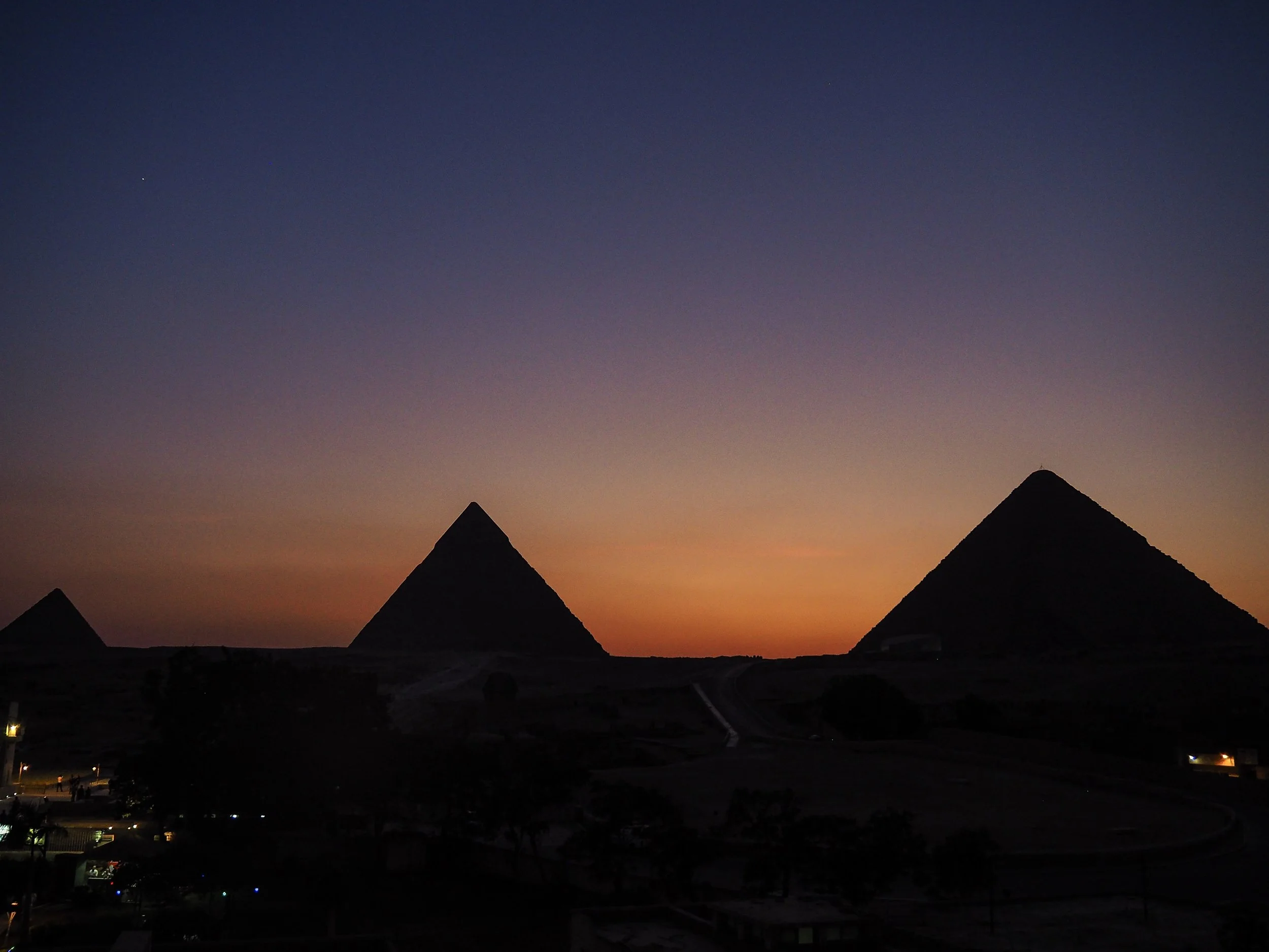 Pyramids At Night