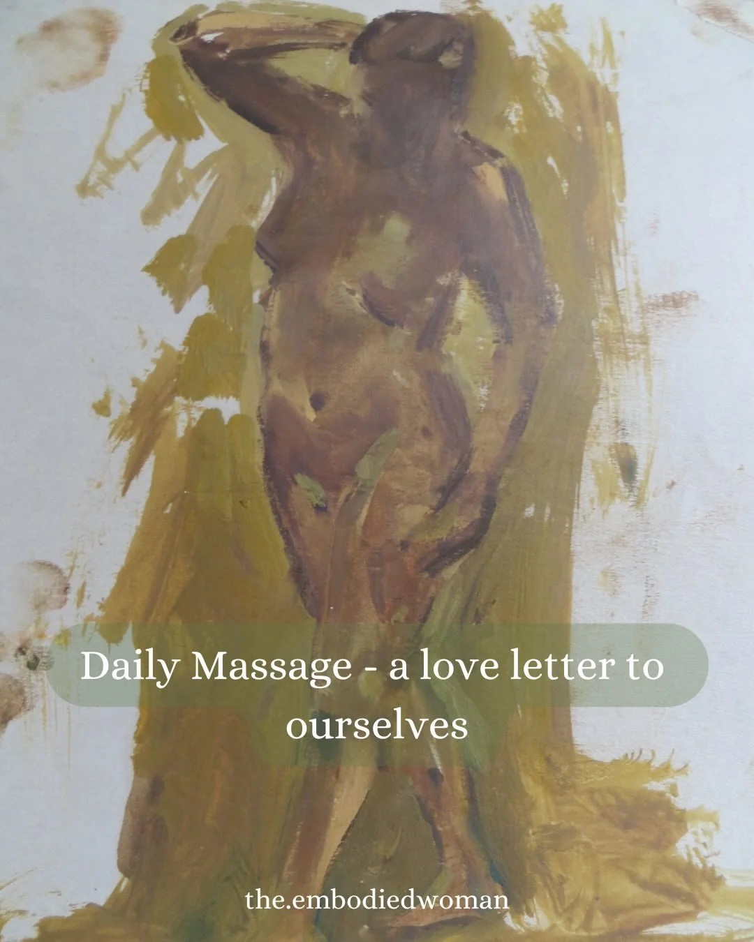 Love letters 💌

The gift of touch. 
A gift to yourself from your own heart. 
Your own hands.
Tending our past, present and future selves.
Lovingly.

Artwork by my dear old Dad

#selflove #posttraumaticgrowth #touch #ancestralhealing #embodiedhealing