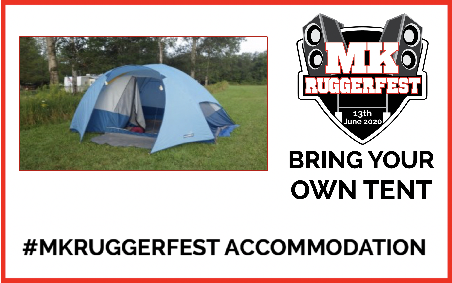 BRING YOUR OWN TENT - Friday \u0026 Saturday 
