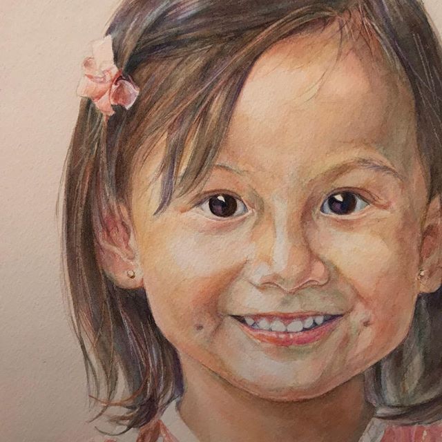 When you're three and chock-full of personality... Oh, and did I mention doll-like cute, too? 😊 What a joy to paint this little one! 💕