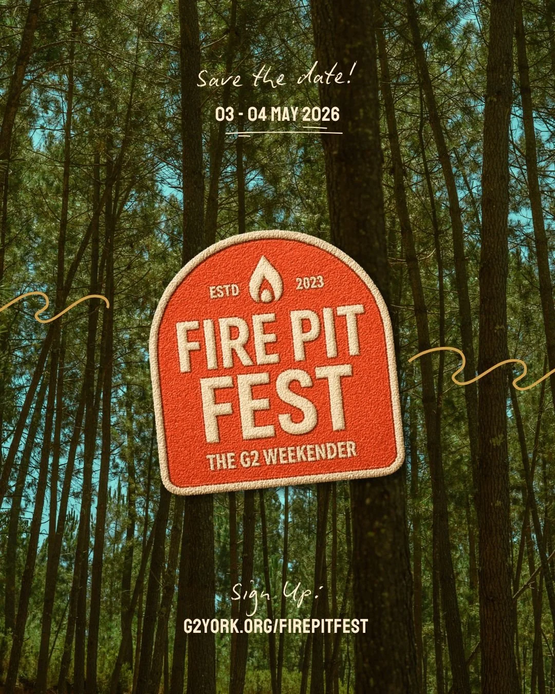 🔥FIRE PIT FEST 2026! 🔥
On Sunday tickets opened for this years Fire Pit Fest! If you weren&rsquo;t able to make it last year, it&rsquo;s a chance to get away as a church community, seek God and build relationships with each other.

Tickets are avai