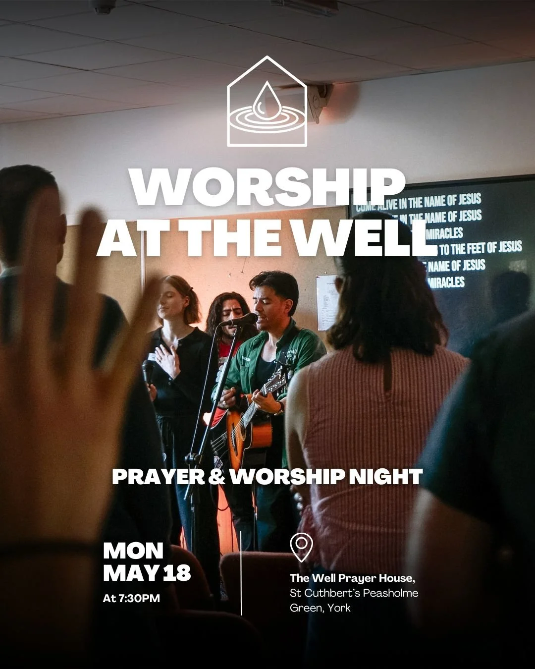 Worship at The Wells happening NEXT WEEK on Mon 18th May ✨
We're going deeper &amp; wider in our relationship with the Lord. Come as you are, however you&rsquo;re feeling, to spend time together worshipping God.

📍The Well Prayer House, St Cuthbert&