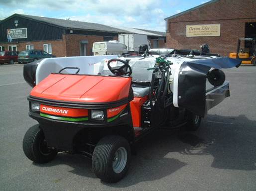 RJ600 & 6m Hurricane boom mounted on a Cushman at PJ Flegg, Devon 