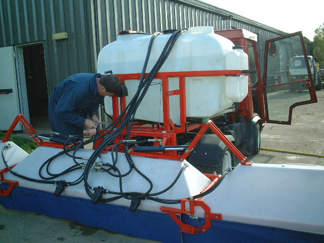 Hydraulically operated height adjustable Tornado mounted on a Toro