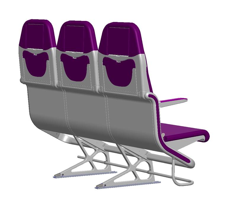 Elegance, space and smooth lines in the new carbon seats for Economy