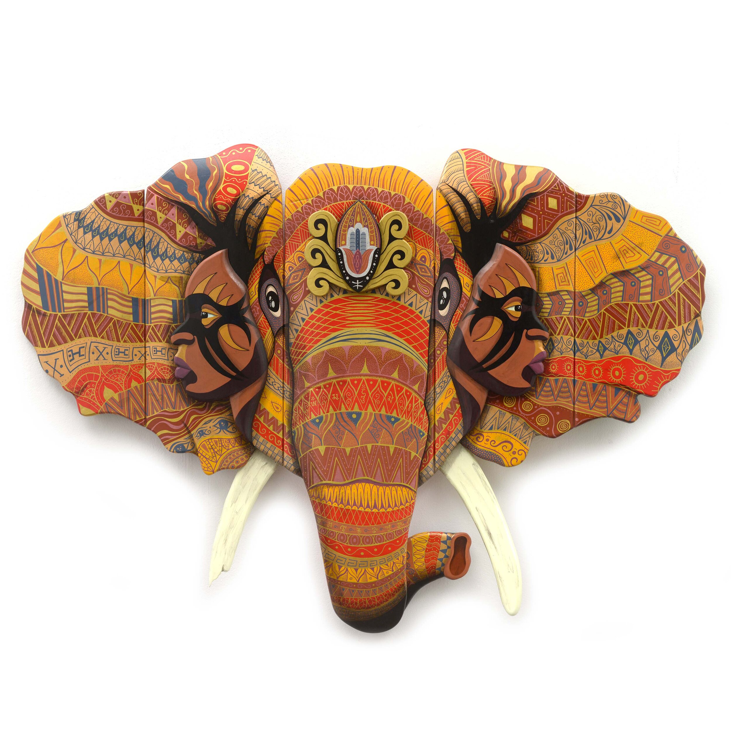  Elephant XX.XX  Acrylic painting and Poscas on 6 skateboards.  100X80 cm. 02/2020 