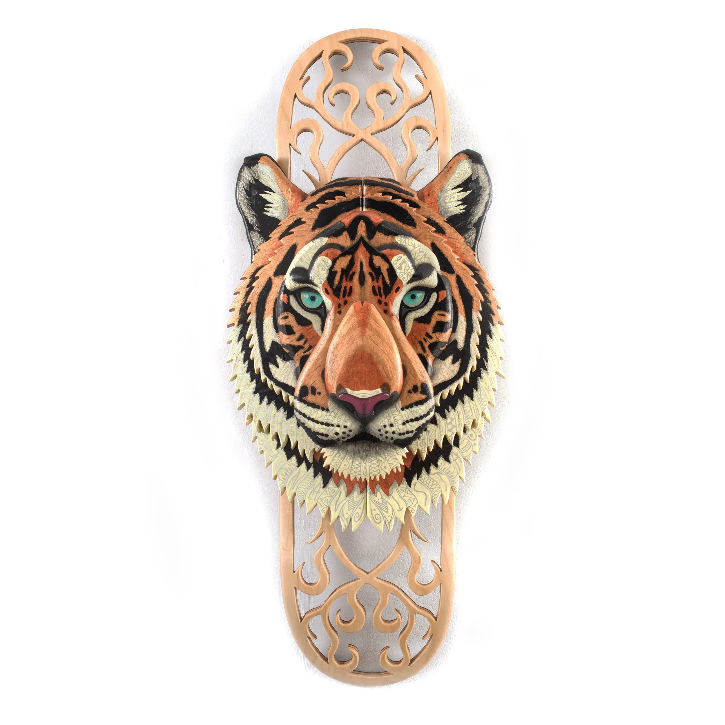  Year of the Tiger  Acrylic paint and Poscas on 7 skateboards  41X81cm. 01/2022  OUT 