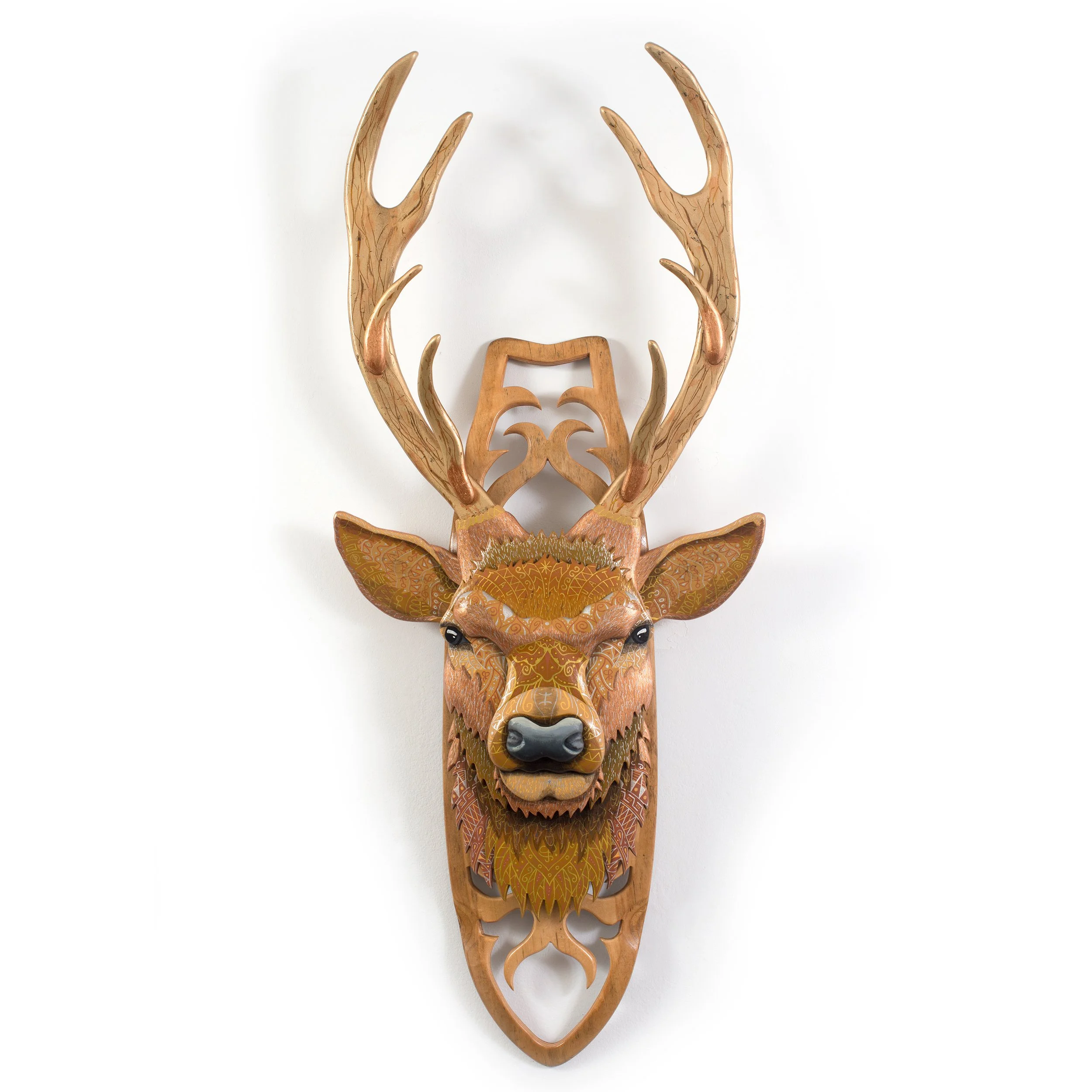  Deer head  Acrylic paint and Posas on 8 skateboards  43X120cm. 01/2023 