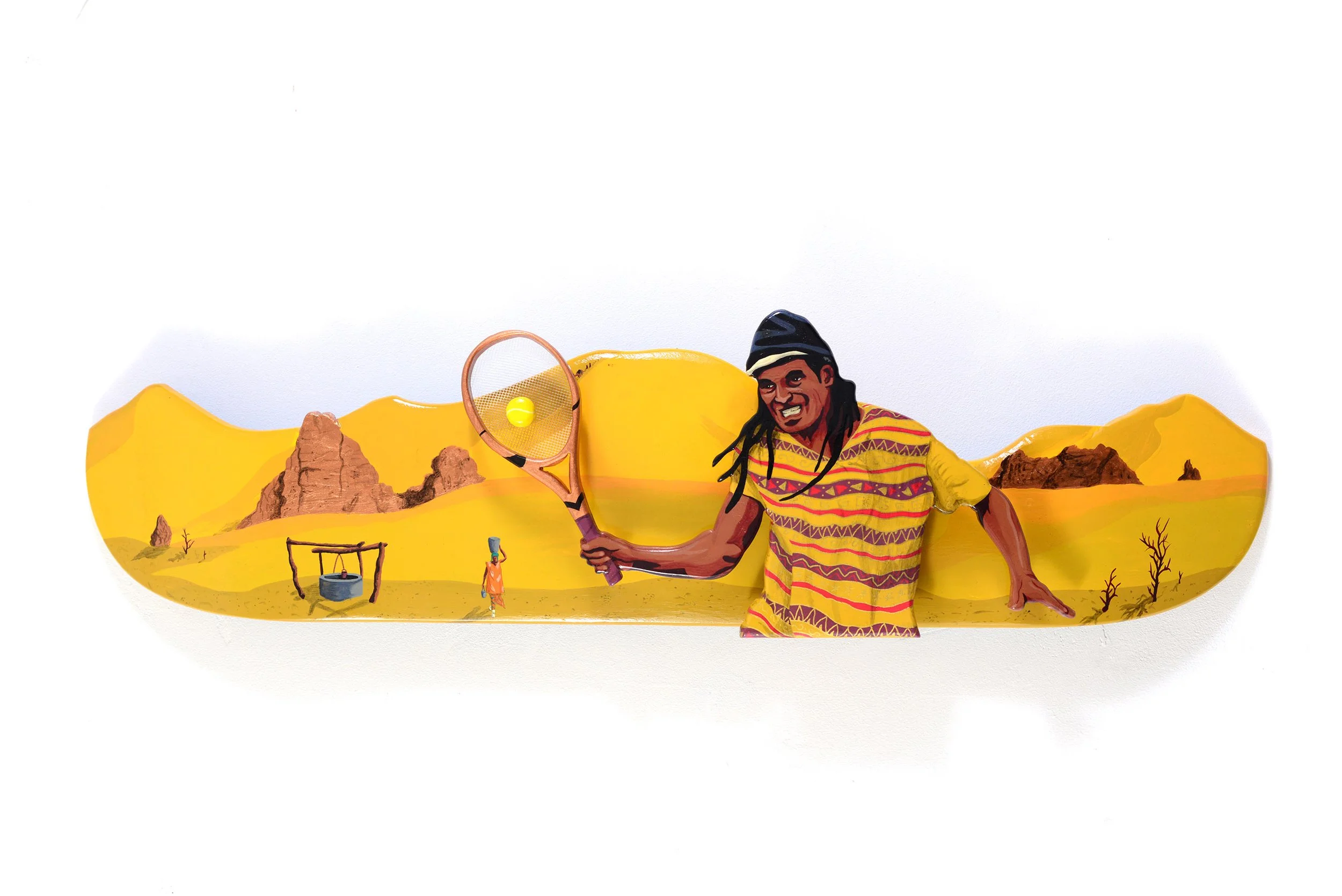  Yannick Noha , Desert life  Acrylique paint and Poscas on 2 skateboards  30X80 cm. 03/2018 