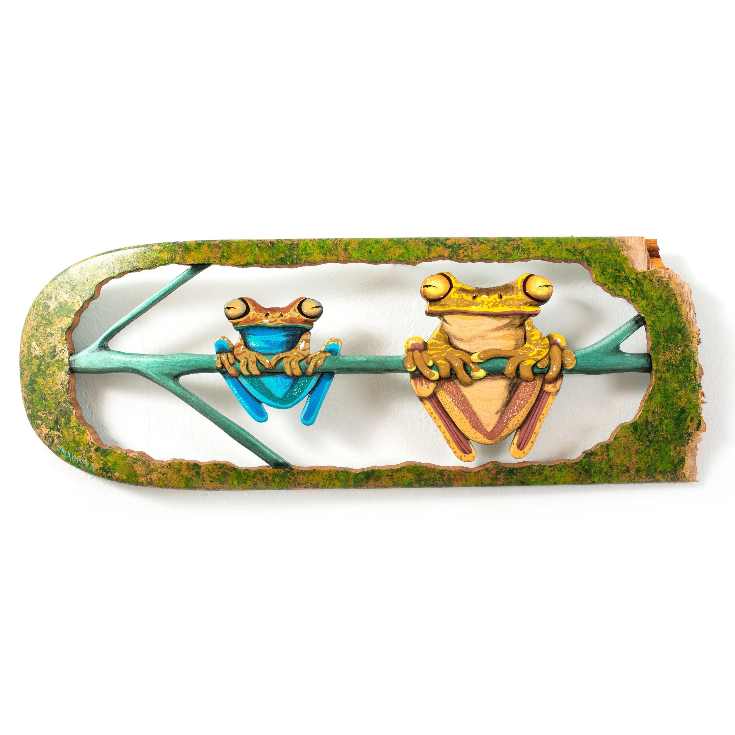  Poisonous frogs  Acrylic paint and poscas on a broken skateboard.  61X21cm. 08/2025. 