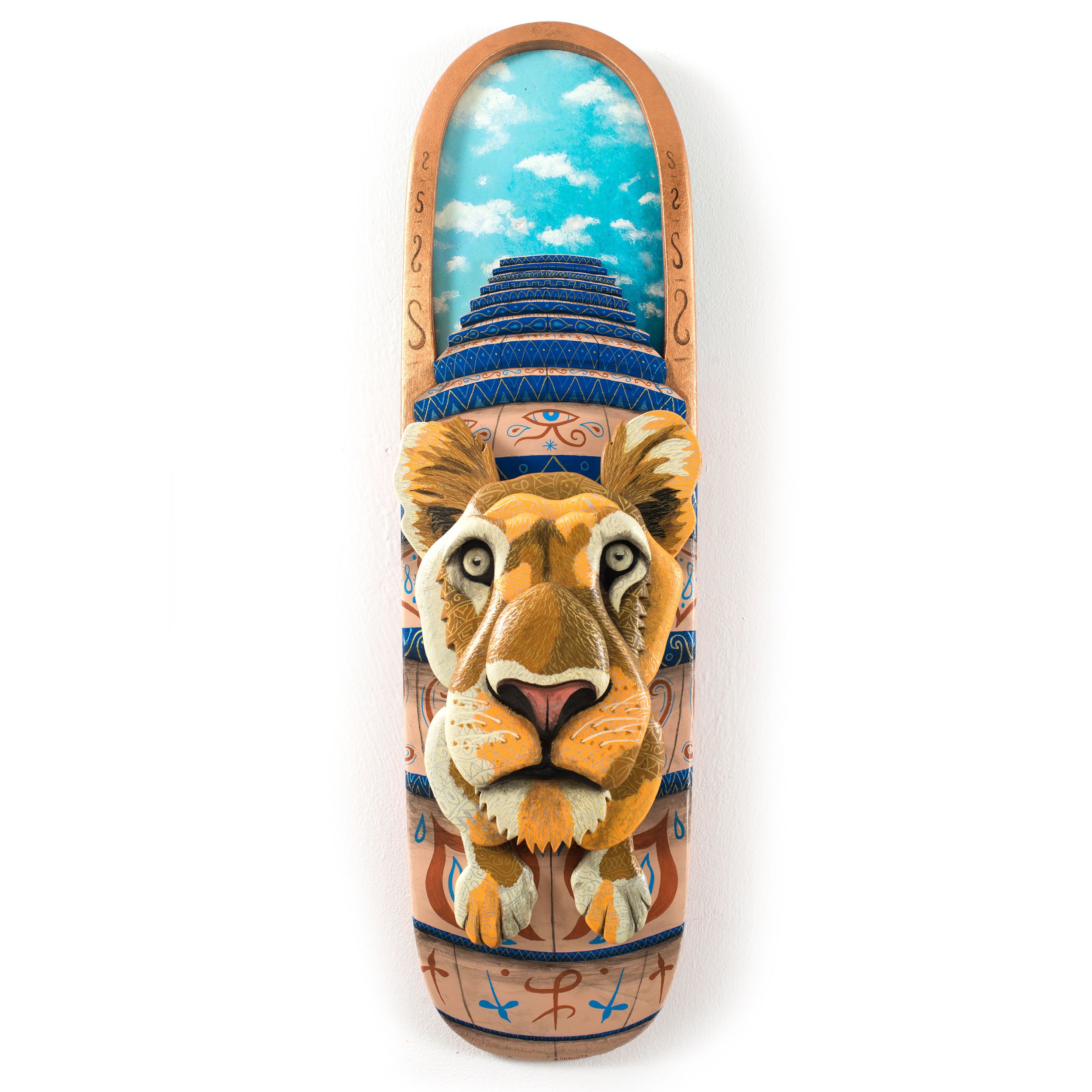  Baby lion  Acrylic paint and poscas on 6 skateboards.  22X81cm. 06/2025 