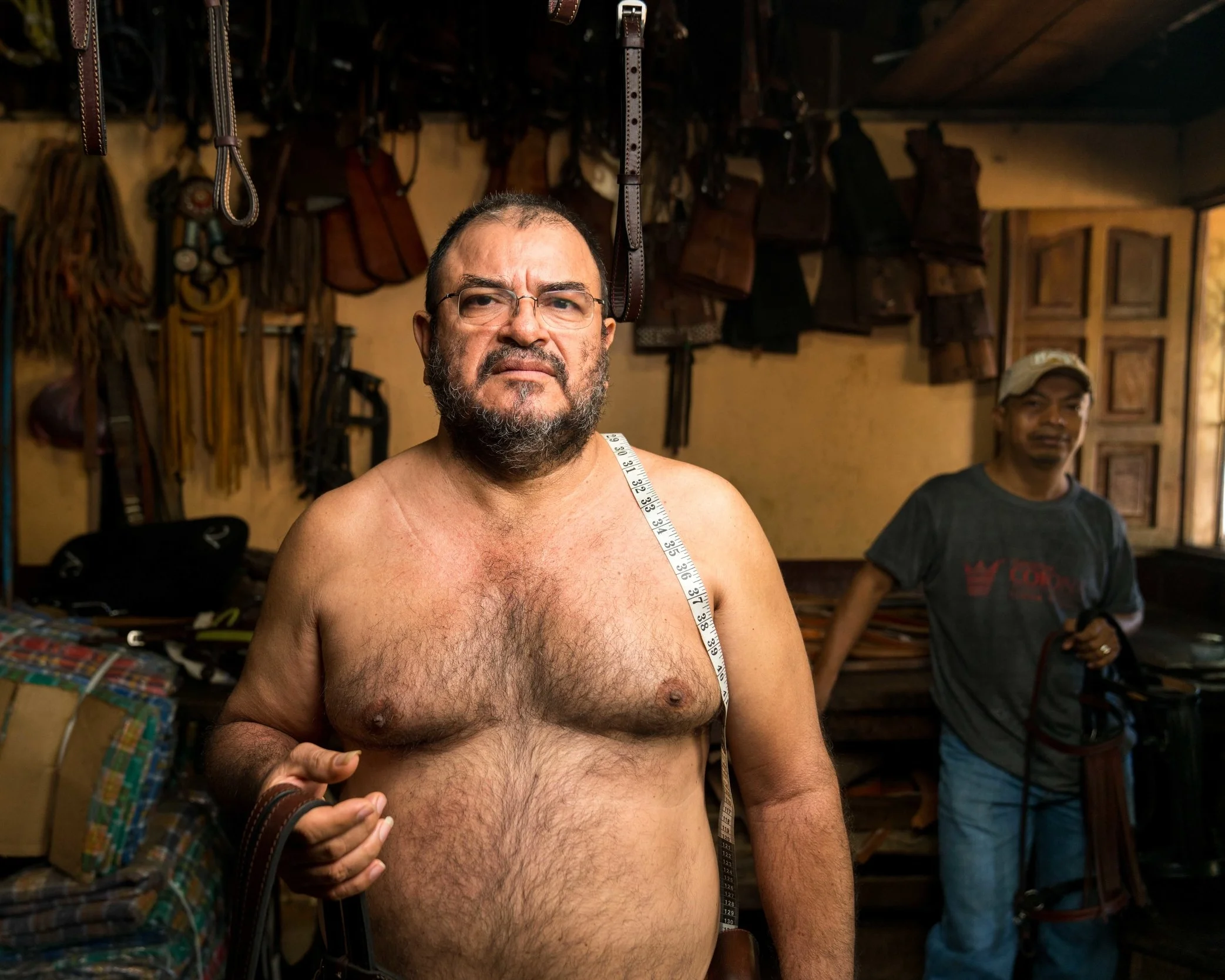 This is Sergio Antonio Aburto Gaitan, a master craftsman and owner of a Talabarteria (horse tack shop) tucked away in the side streets of Masaya, Nicaragua