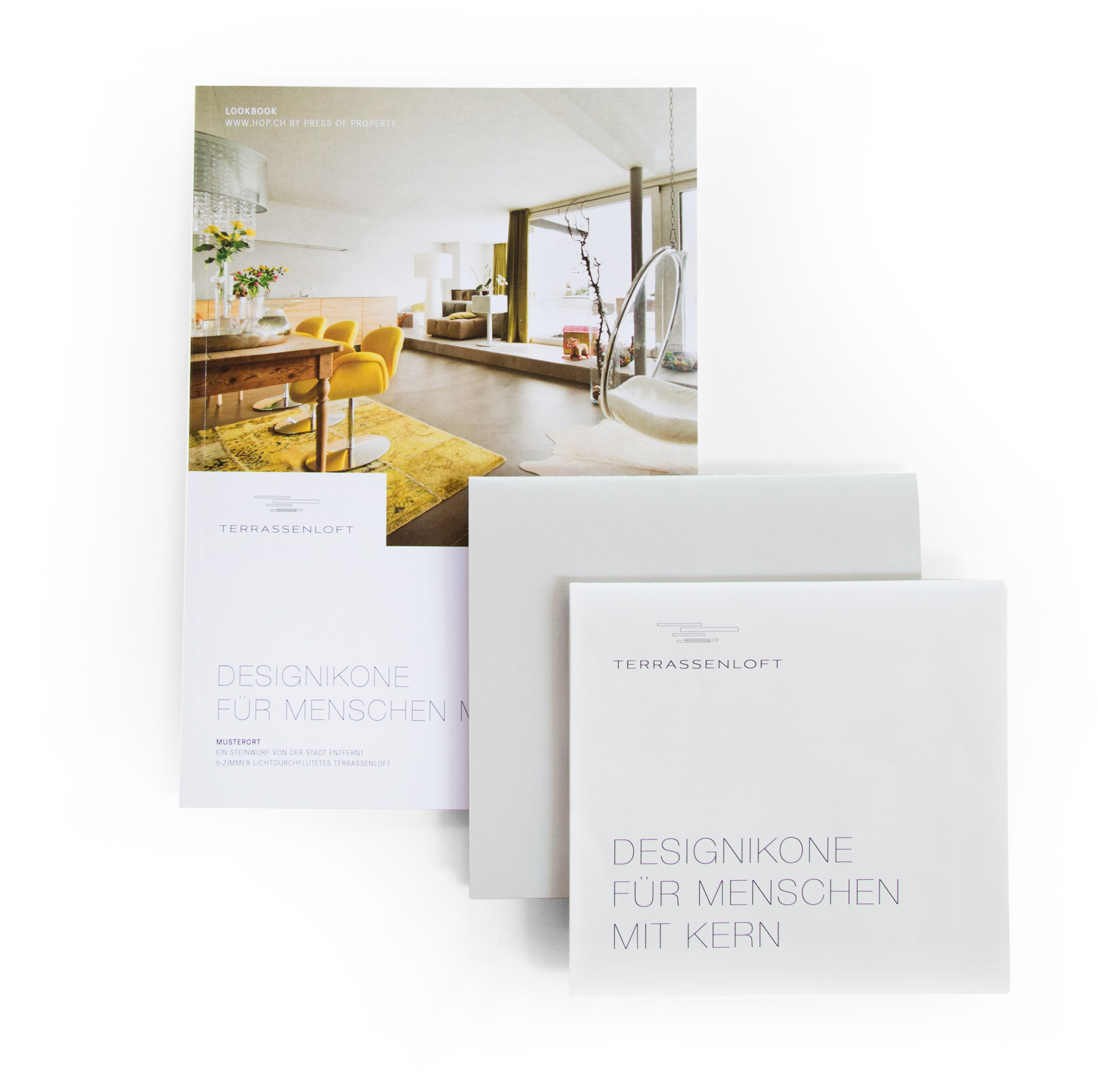 Gedrucktes für die Bank (Exposé gebunden) und Interessenten (Handout Grossformat)