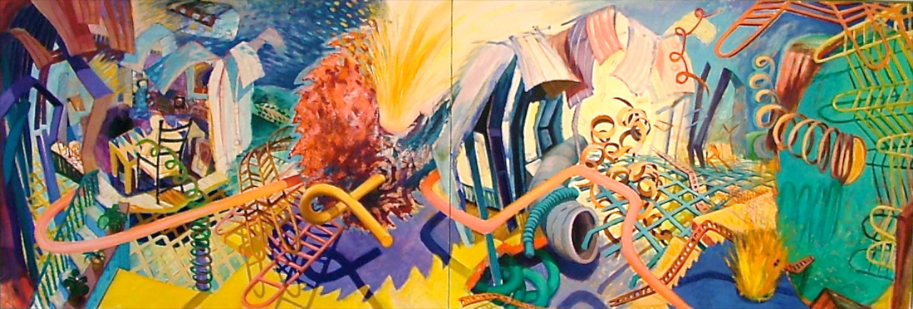 AFTERMATH <br> 40" x 120" <br> oil on canvas