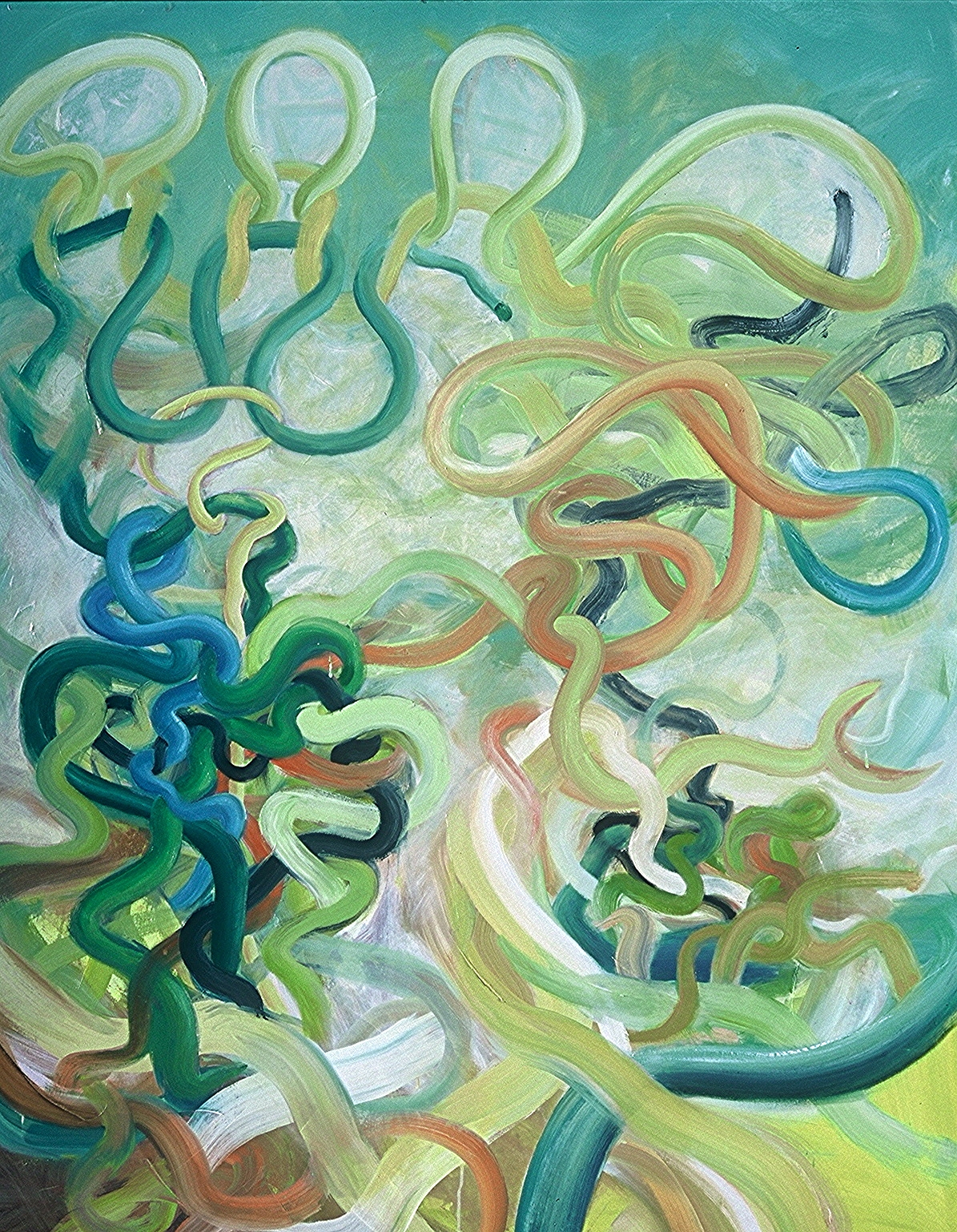 UNRAVELING <br> 62" x 50" <br> oil on linen