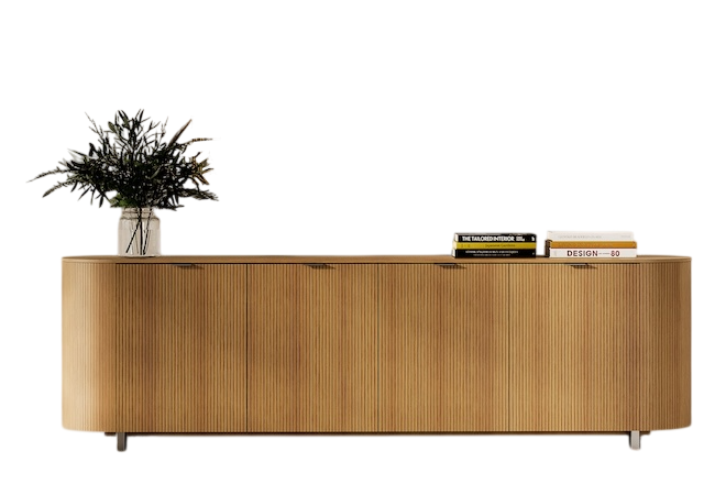 TAMBOUR CRESCENT CREDENZA / Prismatique