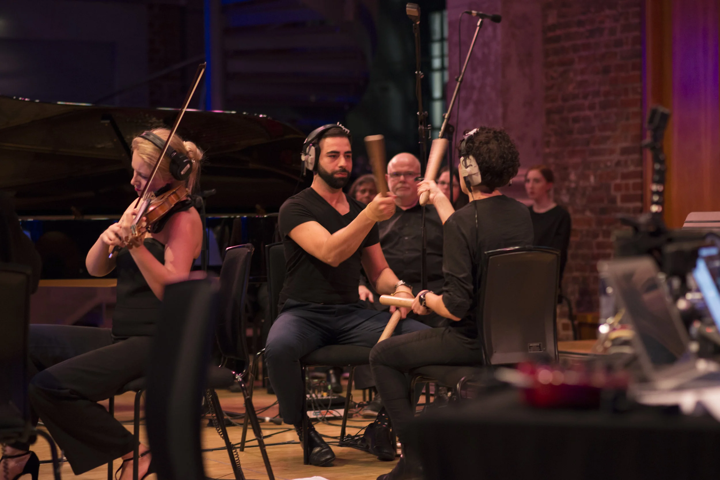 Jesus Balta and Maria Pachon playing the “bastons”