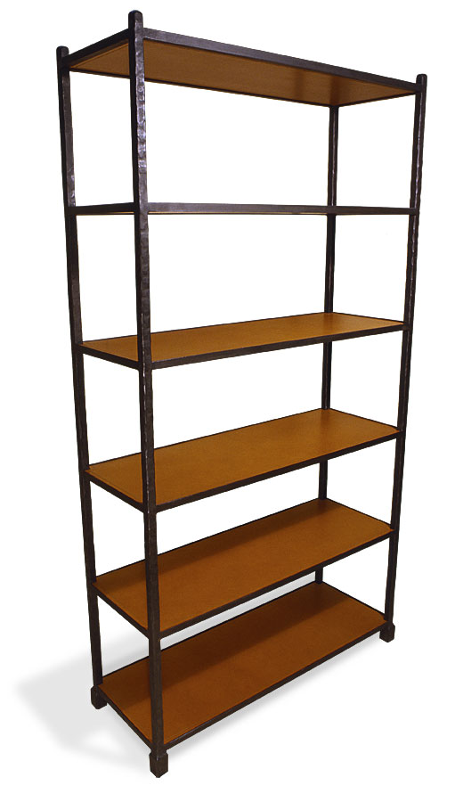 3090L Etagere 6 Leather Wrapped Shelves