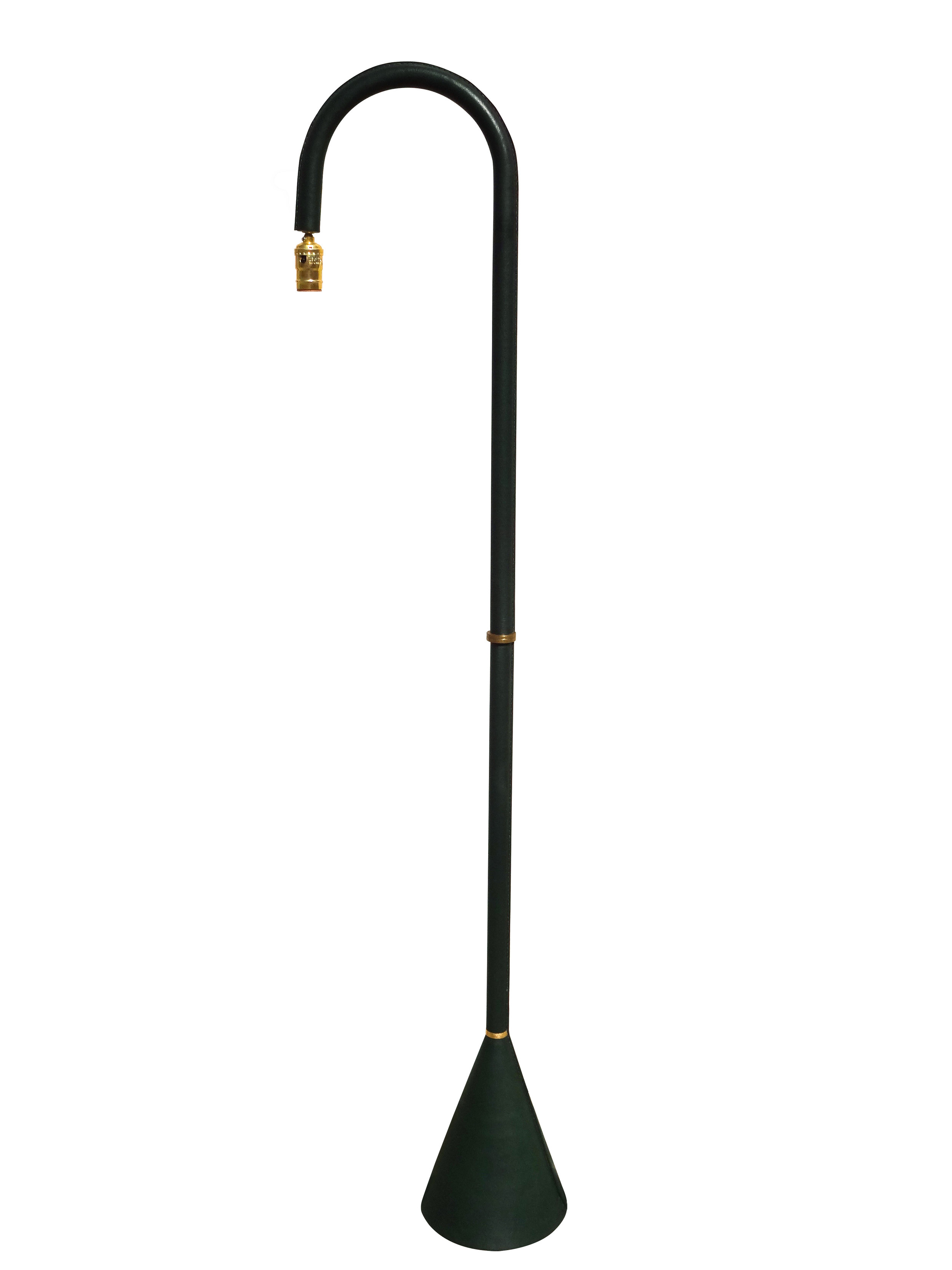 Hunter Green Goatskin Floor Lamp