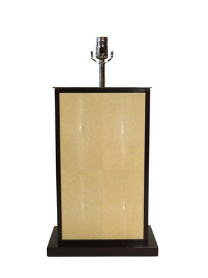 Large Shagreen Table Lamp Nickle