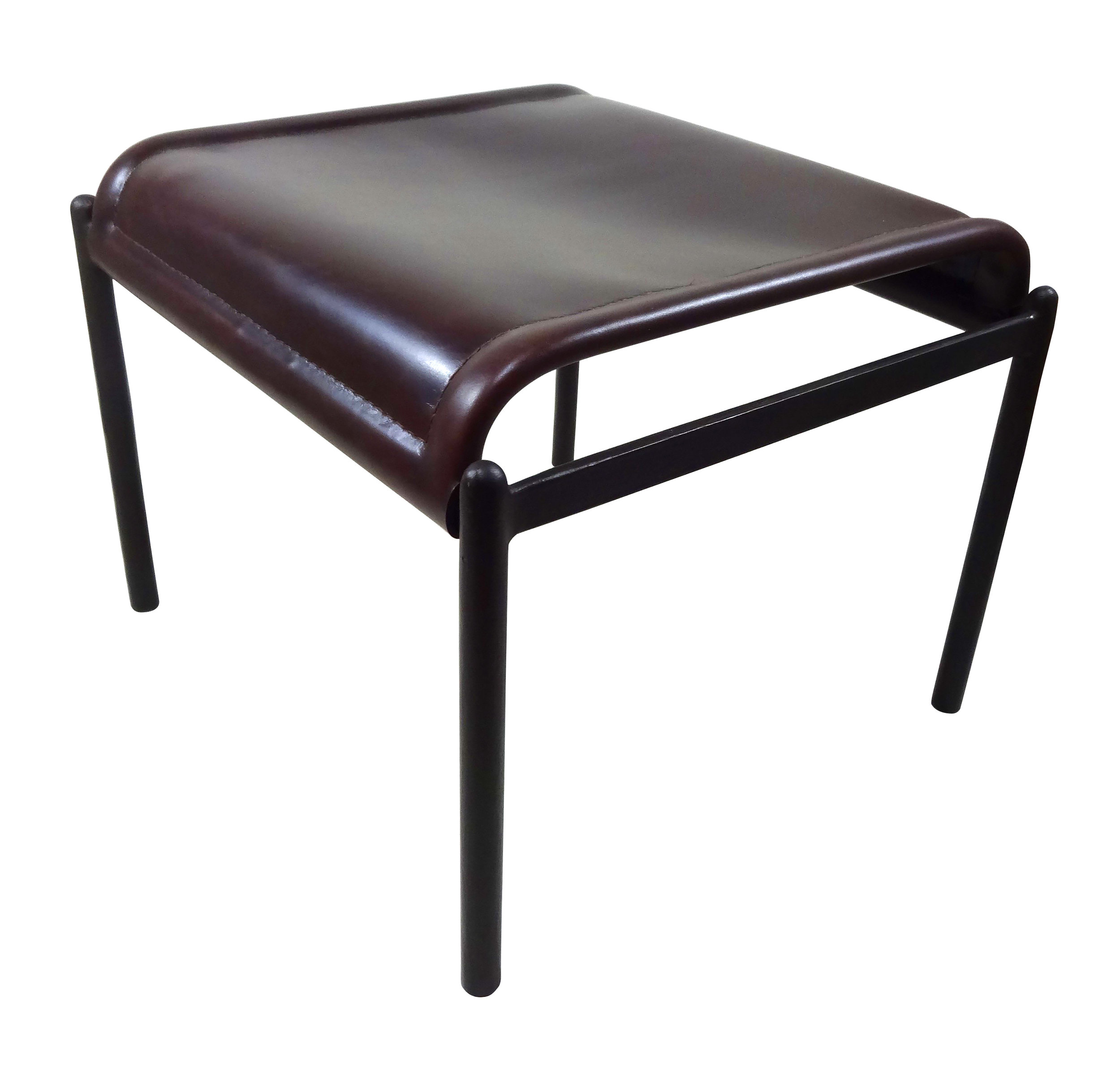 Wrought Iron &amp; Heavy Leather Footrest