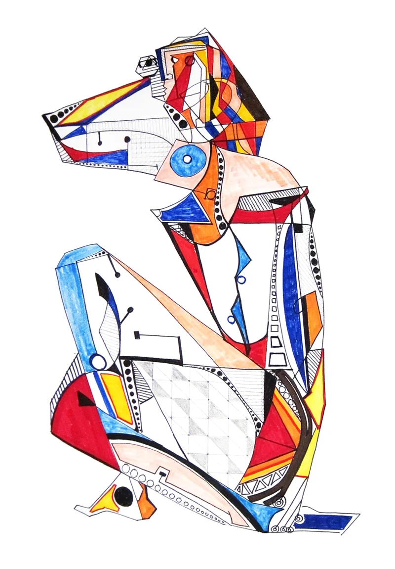 WOMAN. MARKER, PEN, AND PENCIL ON PAPER, 30"X22"