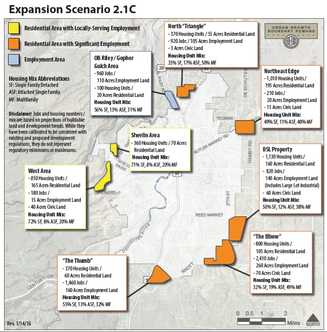 Bend UGB Expansion Scenario 2.1C Map