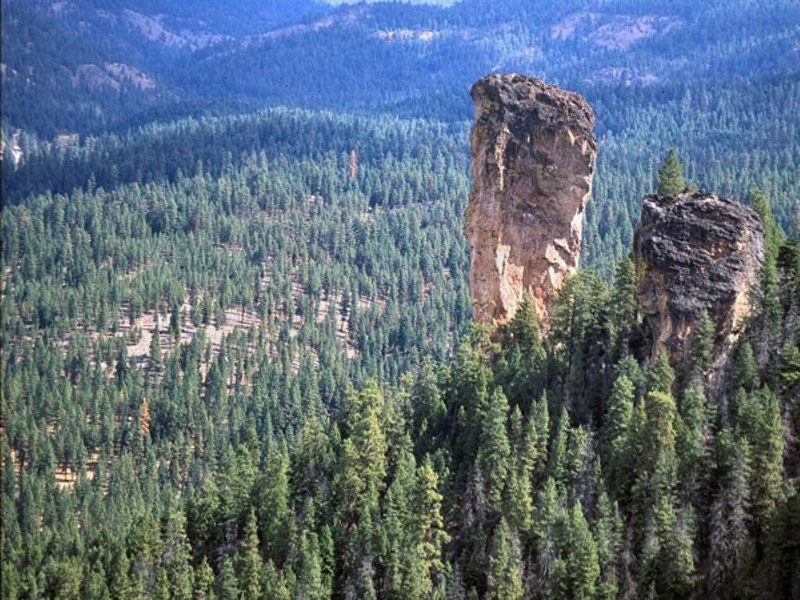 The iconic Steins Pillar in the heart of the Ochoco National Forest. Photo courtesy of the Bureau of Land Management.