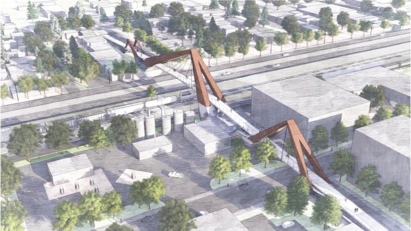  A rendering of a bridge at Hawthorne Avenue 