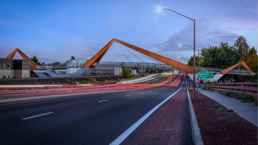  A rendering of  an overpass at Hawthorne Avenue 