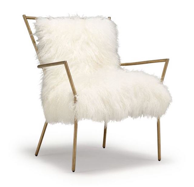 More great interior items for purchase that are well designed are Mitchell Gold ’s great Tibetan fur chair. A nice scale and comfortable